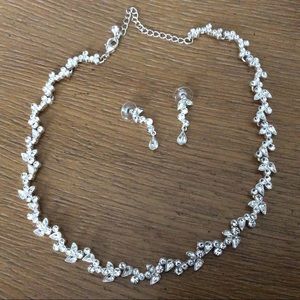 Crystal necklace and earrings